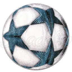 Covor Rotund Camera Copii Minge Fotbal 11199-190, Marime 67 x 67 cm, Alb, Inaltime Fir 9 mm, Antialergic, Polipropilena, Gradinita, Cresa, Loc de Joaca