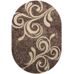 Covor Oval Fantasy 12520-98, Marime 80 x 150 cm, Maro, Inaltime Fir 30 mm, Antialergic, Polipropilena, Living, Dormitor, Sufragerie, Birou