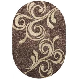 Covor Oval Model Fantasy 12520-98, Marime 80 x 150 cm, Maro, Inaltime Fir 30 mm, Antialergic, Polipropilena, Living, Dormitor, Sufragerie, Birou