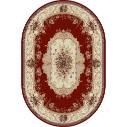 Covor Oval Model Lotos 507-201, Marime 80 x 150 cm, Rosu, Inaltime Fir 8 mm, Antialergic, Polipropilena, Living, Dormitor, Sufragerie, Birou
