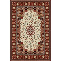 Covor Lotos 1535-210, Marime 200 x 300 cm, Rosu, Inaltime Fir 8 mm, Antialergic, Polipropilena, Living, Dormitor, Sufragerie, Birou