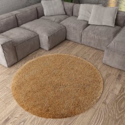 Covor Rotund Fantasy 12500-12, Marime 67 x 67 cm, Maro, Inaltime Fir 30 mm, Antialergic, Polipropilena, Living, Dormitor, Sufragerie, Birou