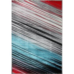 Covor Stripes 11009-294, Marime 80 x 150 cm, Multicolor, Inaltime Fir 9 mm, Antialergic, Polipropilena, Living, Dormitor, Sufragerie, Birou