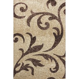 Covor Fantasy 12516-89, Marime 80 x 150 cm, Bej, Maro, Inaltime Fir 30 mm, Antialergic, Polipropilena, Living, Dormitor, Sufragerie, Birou