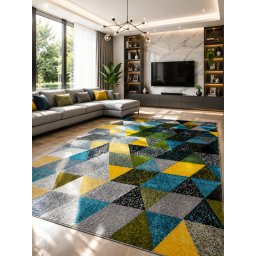 Covor Shapes 11151-190, Marime 120 x 170 cm, Multicolor, Inaltime Fir 9 mm, Antialergic, Polipropilena, Living, Dormitor, Sufragerie, Birou