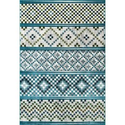 Covor Ethnic 11393-140, Marime 120 x 170 cm, Albastru, Inaltime Fir 9 mm, Antialergic, Polipropilena, Living, Dormitor, Sufragerie, Birou