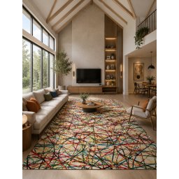 Covor Art 11035-110, Marime 200 x 300 cm, Multicolor, Inaltime Fir 9 mm, Antialergic, Polipropilena, Living, Dormitor, Sufragerie, Birou