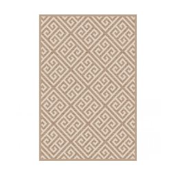 Covor Cappuccino 16063-10, Marime 80 x 150 cm, Alb, Bej, Inaltime Fir 7 mm, Antialergic, Polipropilena, Living, Dormitor, Sufragerie, Birou