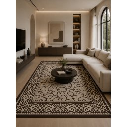 Covor Tip Iuta, Natura 1918-19, Marime 120 x 170 cm, Crem, Maro, Antialergic, Polipropilena, Living, Dormitor, Sufragerie, Birou