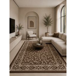 Covor Tip Iuta, Natura 1918-91, Marime 120 x 170 cm, Bej, Maro, Antialergic, Polipropilena, Living, Dormitor, Sufragerie, Birou