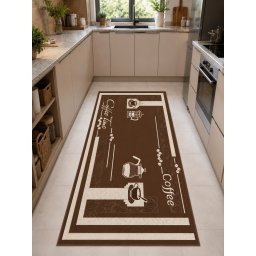 Covor Bucatarie Tip Iuta, Natura 952-91, Marime 120 x 170 cm, Maro, Antialergic, Polipropilena, Living, Terasa, Sufragerie, Birou