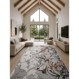 Covor Abstract 11187-190, Marime 160 x 230 cm, Gri, Inaltime Fir 9 mm, Antialergic, Polipropilena, Living, Dormitor, Sufragerie, Birou