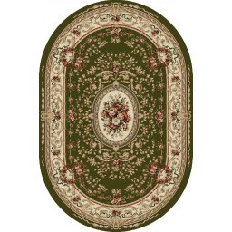 Covor Oval Lotos 568-310, Marime 80 x 150 cm, Verde, Inaltime Fir 8 mm, Antialergic, Polipropilena, Living, Dormitor, Sufragerie, Birou