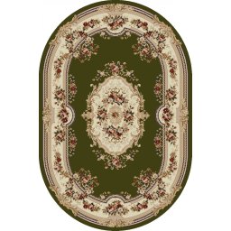 Covor Oval Lotos 575-310, Marime 150 x 230 cm, Verde, Inaltime Fir 8 mm, Antialergic, Polipropilena, Living, Dormitor, Sufragerie, Birou