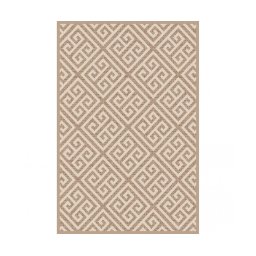 Covor Cappuccino 16063-10, Marime 160 x 230 cm, Alb, Bej, Inaltime Fir 7 mm, Antialergic, Polipropilena, Living, Dormitor, Sufragerie, Birou