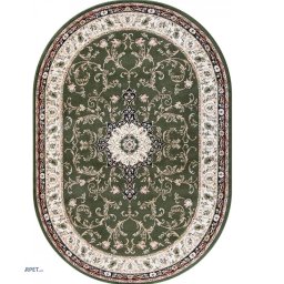 Covor Oval Lotos 523-310, Marime 100 x 200 cm, Verde, Inaltime Fir 8 mm, Antialergic, Polipropilena, Living, Dormitor, Sufragerie, Birou