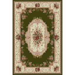 Covor Lotos 507-301, Marime 200 x 400 cm, Crem, Verde, Inaltime Fir 8 mm, Antialergic, Polipropilena, Living, Dormitor, Sufragerie, Birou