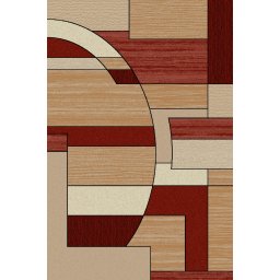 Covor Lotos 538-825, Marime 250 x 350 cm, Crem, Rosu, Inaltime Fir 8 mm, Antialergic, Polipropilena, Living, Dormitor, Sufragerie, Birou