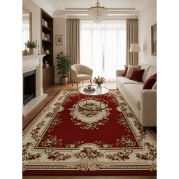 Covor Lotos 575-210, Marime 250 x 350 cm, Rosu, Inaltime Fir 8 mm, Antialergic, Polipropilena, Living, Dormitor, Sufragerie, Birou