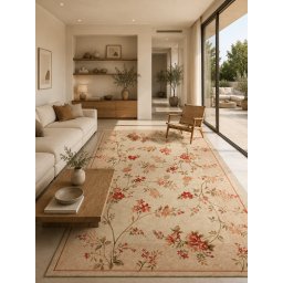 Covor Lotos 551-100, Marime 150 x 300 cm, Crem, Inaltime Fir 8 mm, Antialergic, Polipropilena, Living, Dormitor, Sufragerie, Birou
