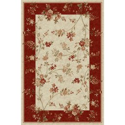 Covor Lotos 551-120, Marime 250 x 350 cm, Crem, Rosu, Inaltime Fir 8 mm, Antialergic, Polipropilena, Living, Dormitor, Sufragerie, Birou