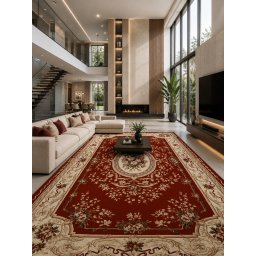 Covor Lotos 568-210, Marime 200 x 400 cm, Rosu, Inaltime Fir 8 mm, Antialergic, Polipropilena, Living, Dormitor, Sufragerie, Birou