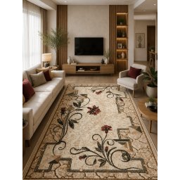 Covor Lotos 587-116, Marime 120 x 170 cm, Bej, Crem, Inaltime Fir 8 mm, Antialergic, Polipropilena, Living, Dormitor, Sufragerie, Birou