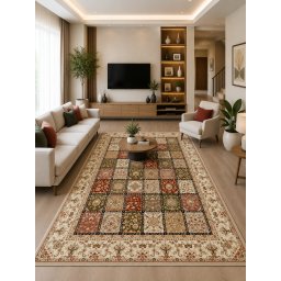 Covor Lotos 1518-110, Marime 300 x 400 cm, Crem, Inaltime Fir 8 mm, Antialergic, Polipropilena, Living, Dormitor, Sufragerie, Birou