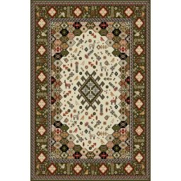 Covor Lotos 1535-310, Marime 100 x 200 cm, Verde, Inaltime Fir 8 mm, Antialergic, Polipropilena, Living, Dormitor, Sufragerie, Birou