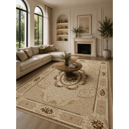 Covor Lotos 542-100, Marime 100 x 200 cm, Bej, Crem, Inaltime Fir 8 mm, Antialergic, Polipropilena, Living, Dormitor, Sufragerie, Birou