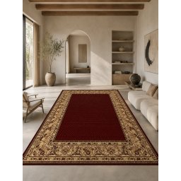 Covor Lotos 588-208, Marime 200 x 400 cm, Rosu, Inaltime Fir 8 mm, Antialergic, Polipropilena, Living, Dormitor, Sufragerie, Birou