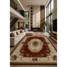 Covor Lotos 507-201, Marime 80 x 200 cm, Rosu, Inaltime Fir 8 mm, Antialergic, Polipropilena, Living, Dormitor, Sufragerie, Birou