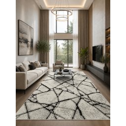 Covor Cappuccino 16102-610, Marime 160 x 230 cm, Gri, Inaltime Fir 7 mm, Antialergic, Polipropilena, Living, Dormitor, Sufragerie, Birou