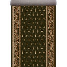 Traversa Bisericeasca Lotos 15033-310, Latime 1.2m, Marime 120 x 700 cm, Verde, Inaltime Fir 8 mm, Festonata Surfilata Tivita, Antialergica, Polipropilena, Manastire, Biserica, Altar, Naos, Pronao