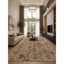 Covor Daffi 13121-120, Marime 160 x 230 cm, Bej, Maro, Inaltime Fir 6 mm, Antialergic, Polipropilena, Living, Dormitor, Sufragerie, Birou