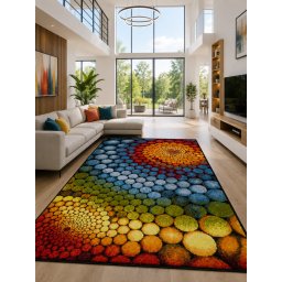 Covor Camera Copii Kolibri 11056-120, Marime 160 x 230 cm, Multicolor, Inaltime Fir 9 mm, Antialergic, Polipropilena, Gradinita, Cresa, Loc de Joaca
