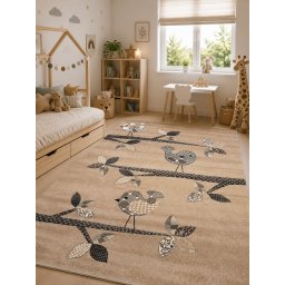 Covor Dream 18009-115, Marime 80 x 150 cm, Crem, Inaltime Fir 8 mm, Antialergic, Polipropilena, Living, Dormitor, Sufragerie, Birou