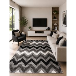 Covor Dream 18001-891, Marime 80 x 150 cm, Gri, Inaltime Fir 7.5 mm, Frieze, Antialergic, Polipropilena, Living, Dormitor, Sufragerie, Birou