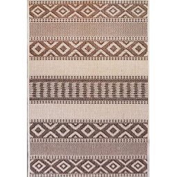 Covor Tip Iuta, Model Natura 982-19, Marime 80 x 150 cm, Crem, Maro, Antialergic, Polipropilena, Living, Bucatarie, Sufragerie, Birou, Terasa