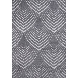 Covor Model Oksi 38009-608, Marime 200 x 300 cm, Gri, Inaltime Fir 6 mm, Antialergic, Polipropilena, Living, Dormitor, Sufragerie, Birou