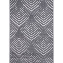 Covor Model Oksi 38009-608, Marime 80 x 150 cm, Gri, Inaltime Fir 6 mm, Antialergic, Polipropilena, Living, Dormitor, Sufragerie, Birou