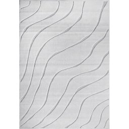 Covor Model Oksi 38012-100, Marime 80 x 150 cm, Alb, Inaltime Fir 6 mm, Antialergic, Polipropilena, Living, Dormitor, Sufragerie, Birou