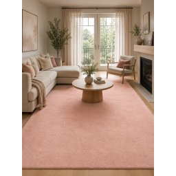 Covor Premium Belgian 71301-200, Marime 80 x 150 cm, Roz, Inaltime Fir 20 mm, Antialergic, Polipropilena, Living, Dormitor, Sufragerie, Birou