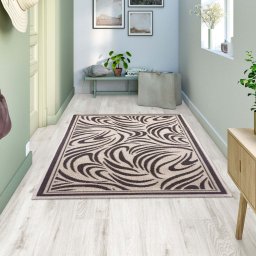 Covor Bucatarie Tip Iuta, Model Natura 934-19, Marime 80 x 150 cm, Bej, Maro, Antialergic, Polipropilena, Living, Terasa, Sufragerie, Birou