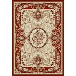Covor Lotos 519-120, Marime 250 x 350 cm, Rosu, Inaltime Fir 8 mm, Antialergic, Polipropilena, Living, Dormitor, Sufragerie, Birou