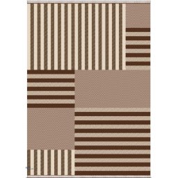 Covor Bucatarie Tip Iuta, Model Natura 19096-19, Marime 140 x 200 cm, Crem, Maro, Antialergic, Polipropilena, Bucatarie, Terasa, Sufragerie, Living, Birou