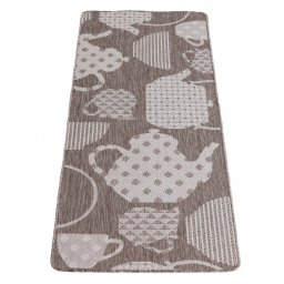 Covor Bucatarie Tip Iuta, Flex 19056-111, Marime 75 x 200 cm, Crem, Antiderapant, Antialergic, Polipropilena, Living, Dormitor, Sufragerie, Birou