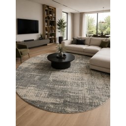 Covor Calvin Klein CK953, Rotund, 122x122 cm, Grey Beige