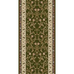 Traversa Festonata Surfilata, Model Lotos 523-310, Inaltime Fir 8 mm, Latime 1m, Marime 100 x 200 cm, Verde, Antialergic, Polipropilena, Living, Dormitor, Coridor, Hol