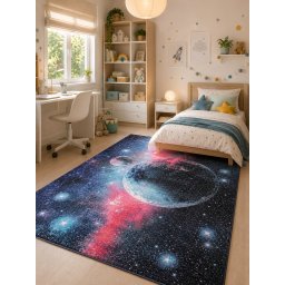 Covor Camera Copii, Kolibri Galaxy 11573-842, Marime 200 x 300 cm , Multicolor, Inaltime Fir 9 mm, Antialergic, Polipropilena, Living, Dormitor, Hol